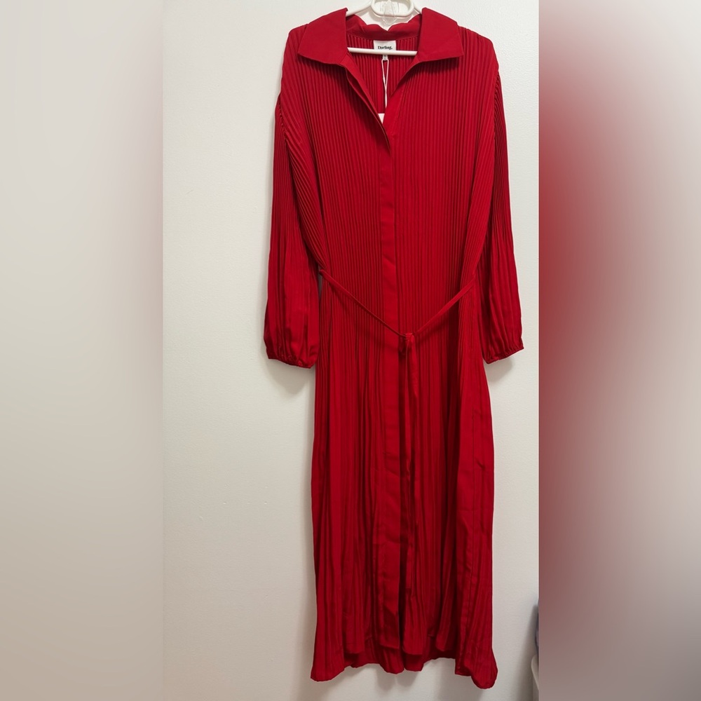 Darling Vibrant Red Long Sleeve Dress